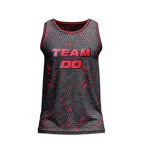 เสื้อบาสเก็ตบอลแบบอเมริกัน แขนกุด แบบกลับด้านได้ คุณภาพสูง พิมพ์ลายแบบ Sublimation  ออกแบบชื่อทีมและหมายเลขได้เอง - Product Image 2