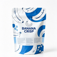 Sachets Doypack Personnalisés avec Logo, Fermeture Zip et Fenêtre Mate pour Chips de Banane Séchée 150g – Emballage de Vente au Détail pour Chips de Banane