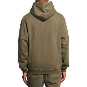 Sudadera con Capucha Personalizable de Algodón para Hombre, Gruesa, de Forro Polar Térmico para Otoño, Diseño Liso con Patrón Bordado - Product Image 3