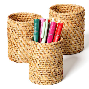 Estuche de lápices de ratán a precio competitivo, cesta multiusos, portaplumas, contenedor para utensilios, soporte. - Product Image 2