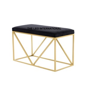 Bulk Metal Bench Velvet Sit-In Black Color Customized Size <b>Outdoor</b> Gym Hotel Restaurant Living Room Bench - Product Image 6