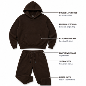 Conjunto Deportivo Personalizado para Hombre, Sudadera con Capucha de Felpa Técnica Extra Grande, 100% Algodón, Pantalones Deportivos Holgados - Product Image 6