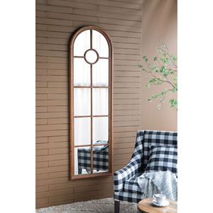 24x79 specchio allungato a metà tondo stile architettura classica in legno massello di abete decorazione d'interni 24x79 decorazione decorativa della parete della finestra specchio - Product Image 1