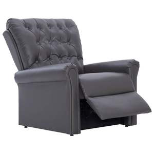 Fauteuil inclinable en similicuir gris moyen, confortable et pratique - Product Image 4