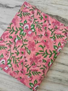 Wholesale Indian Handmade Cotton Fabric Jaipur Sanganeri Hand <b>Block</b> <b>Printed</b> Fabric Raw Material Dress Making Material Fabric - Product Image 4