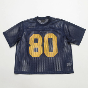 Maillots de football OEM amples et oversize en jersey de coton épais 100% avec fermeture éclair et manches courtes, motif lettres - Product Image 5