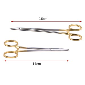 BAFA SURGICAL INSTRUMENTS 3pcs Dental Needle Holder <b>Plier</b> TC Head Reusable Stainless Steel Gold Plated Handle Instrument <b>Set</b> - Product Image 2