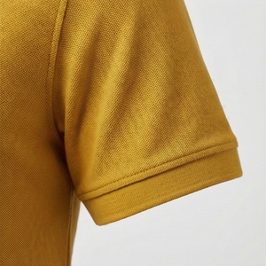 Polo à manches courtes pour homme, jaune moutarde, tricoté, uni, décontracté, coupe classique, boutons - Product Image 6