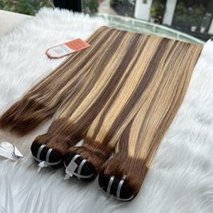 Extensions de cheveux à trame droite en os personnalisables vente en gros prix d'usine vietnamien pas d'expédition mondiale synthétique - Product Image 5