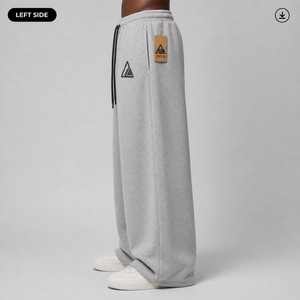 Pantalon décontracté ample à jambe droite en toile 100 % coton respirant et écologique, avec logo personnalisé et impression numérique de haute qualité - Product Image 5