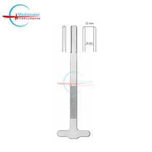 Ciseau à os à bord rubané, 18 cm, lame de précision en forme de T, rainure interne de 12 mm, 8 mm |   Osteotome nasal pour chirurgie plastique ORL - Product Image 5
