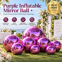 Boules Gonflables Chrome Métallique Grosses Boules Brillantes Décorations de Noël Mariage Disco Fête Géant Inflat Miroir Sphères Ballons