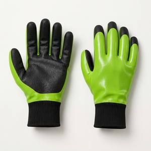 Gants enduits de PVC, gants de travail à revêtement robuste, gants confortables à prise en main en tissu, matière antidérapante pour la manipulation, durables - Product Image 5
