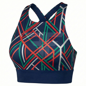 Womens <b>Back</b> Sports Bra Simple Solid 100% Cotton Yoga Top Breathable Quick Dry Eco-Friendly Medium <b>Support</b> Fitness Wear - Product Image 1