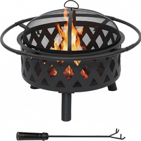 Barbecue moderne d'extérieur en acier avec foyer, grille, four à charbon de bois et à bois pour pizza, fournitures de jardin et de terrasse, portable, avec pique-foyer