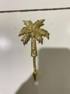 Porte-manteau mural en laiton motif palmier tropical, résistant à la rouille, pour portes, murs et cuisine - Product Image 3