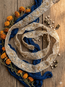 Encaje Floral Barroco 3D de Lujo, Elegante y Sexy, Bordado a Mano, con Lentejuelas Doradas y Microperlas, en Tul Transparente - Product Image 4