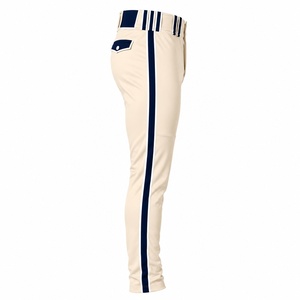 Pantalon de baseball pour homme, coupe ajustée, en polyester anti-humidité, motif rayé, fermeture boutonnée avec poches, vêtements toutes saisons, vente en gros - Product Image 3