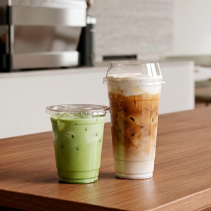 Clear PP <b>Plastic</b> <b>Cup</b> with Lid Round Shape for Beverage Coffee Tea 12-16-22oz Disposable Single Wall <b>Cups</b> - Product Image 1