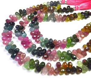 Nuevas Cuentas de Turmalina Natural Multicolor de Alta Calidad de 6-8 mm, Hilo de 8 Pulgadas, Forma de Lágrima, Microfacetadas, Piedras Preciosas Sueltas para Joyería - Product Image 3
