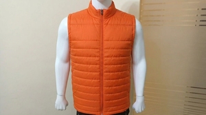 Men's <b>Navy</b> Blue Sleeveless <b>Padded</b> Vest Stand Collar Zipper Closure Lightweight Winter <b>Jacket</b> Regular Fit Solid Color - Product Image 2