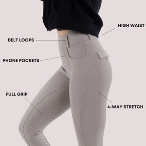 Pantalones de Montar a Caballo de Alta Calidad 2024, Elásticos en 4 Direcciones, Asientos Completos, Cinturón de Silicona con Lazos, Leggings, Pantalones de Montar para Mujer - Product Image 4
