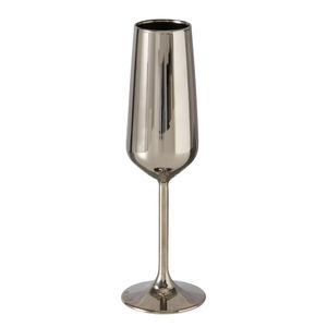 Copa de vino de metal hecha a mano con diseño sencillo, acabado plateado, para el hogar, hoteles, bares, flauta para champán, vaso para beber. - Product Image 5