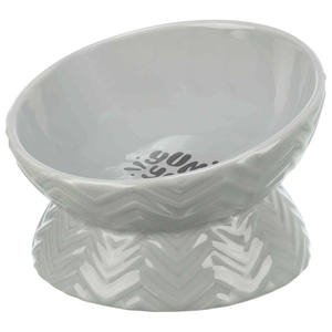 Bol pour animaux de compagnie en céramique surélevé 0,35 L / 17 cm Couleur grise - Product Image 2