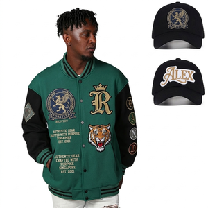 VARSITY SPORTS GEARS OEM Custom Front Sleeve Chenille Embroidery Casual Winter Woolen Vintage Letterman Baseball Varsity <b>Jackets</b> - Product Image 5
