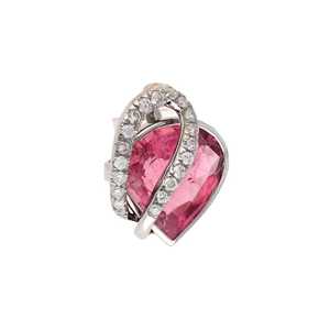 Heart Cut Pink Tourmaline Pendant White Gold Plated IGI Certified Heirloom Jewelry Women Luxury Elegant Gift - Product Image 4