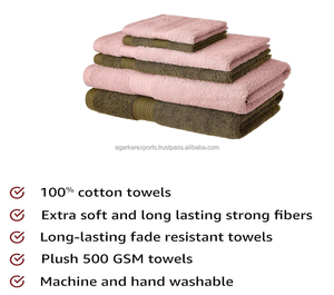 ชุดผ้าขนหนูอาบน้ำ 500 GSM ผ้าฝ้าย 100% 6 ผืน |   ดูดซับพิเศษ แห้งเร็ว |   โลโก้แบบกำหนดเอง OEM แบรนด์ส่วนตัว - Product Image 2