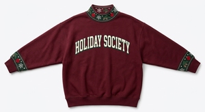Christmas Winter Festive Sweatshirt Holiday Printed Casual Pullover Mock Neck Long Sleeve Top Seasonal Fashion Clothing - Product Image 3