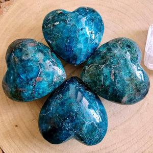 Cœur en apatite néon naturelle, cristal bleu, pierre de guérison pour le Reiki, la méditation, cadeau, décoration énergétique, vente en gros, Chakralume - Product Image 2