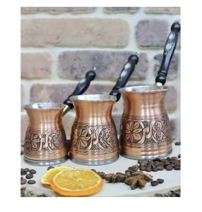Attractive Texture Antique Copper Coffee Pot Handmade Copper Turkish Coffee Pot Cafes Use & Decor Greek <b>Tea</b> <b>Maker</b> With Handle - Product Image 6