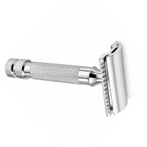 Rasoir de sécurité en acier inoxydable, rasoir manuel double face, design classique, tête rotative, rasoir métallique pour le visage, pour femmes - Product Image 6