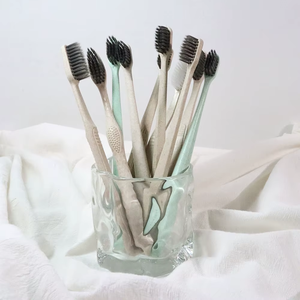 Wholesale Eco-friendly Biodegradable <b>Wheat</b> Straw Toothbrush Portable Beauty Hotel Travel Toothbrush - Product Image 4