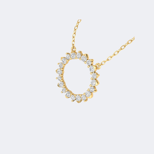 Collar con Colgante Circular de Diamantes Redondos de 1.80CTW con Engaste de Garras - Product Image 4