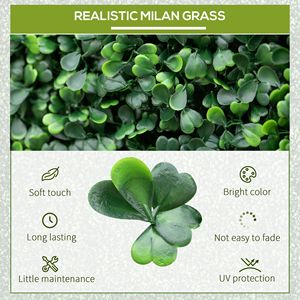 12 pezzi 20 \ "X 20 \" verde chiaro per interni/esterni con decorazioni da giardino protette UV a 4 strati con pannello in rotolo di erba e recinzione per parete topiaria artificiale - Product Image 4