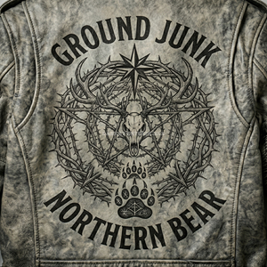 Chaqueta de Cuero para Hombre con Estampado Personalizado, Estilo Motero, Color Gris Desgastado, Diseño de Esqueleto de Ciervo, Estilo Punk Rock, Ropa Urbana - Product Image 5