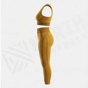 Conjunto Deportivo Corto Informal para Mujer, Estilo Único y Moderno, con Capucha, Ropa Deportiva sin Costuras para Gimnasio - Product Image 3