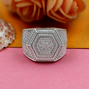 Cut Engagement Wedding <b>Ring</b> for <b>Man</b> Woman 925 Sterling <b>Silver</b> Unisex Gift <b>Ring</b> Hip Hop Style Rhodium Plated Party Cluster <b>Rings</b> - Product Image 2