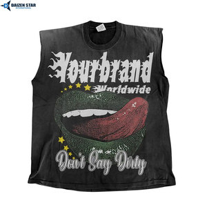 Custom Logo Men's Knitted Polyester/Cotton Crew Neck Tank Top Breathable Quick Dry Eco-Friendly High-quality Gym Workout OEM - Product Image 3