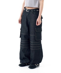 กางเกงยีนส์คาร์โก้ทรงหลวมสุดเทรนดี้สำหรับผู้ชายและผู้หญิง - มีสไตล์และสวมใส่สบาย - Product Image 5