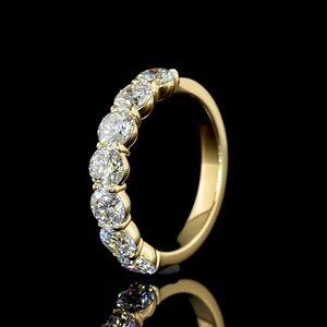 Bague de mariage en or 18 carats pour femme, avec diamant Moissanite de laboratoire de luxe, taille brillant rond 2 carats, certifiée IGI, vente en gros d'usine - Product Image 2