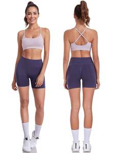 Nouvel ensemble de shorts de yoga 2 pièces personnalisés de haute qualité, anti-bactériens, respirants, séchage rapide, écologiques, taille haute - Product Image 2