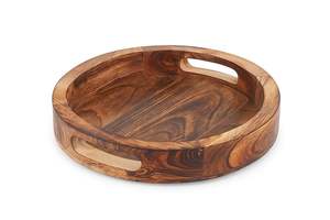 Plateau de service et plat en bois irrégulier, artisanal et écologique, durable, passe au lave-vaisselle, décoration et organisateur de cuisine - Product Image 3