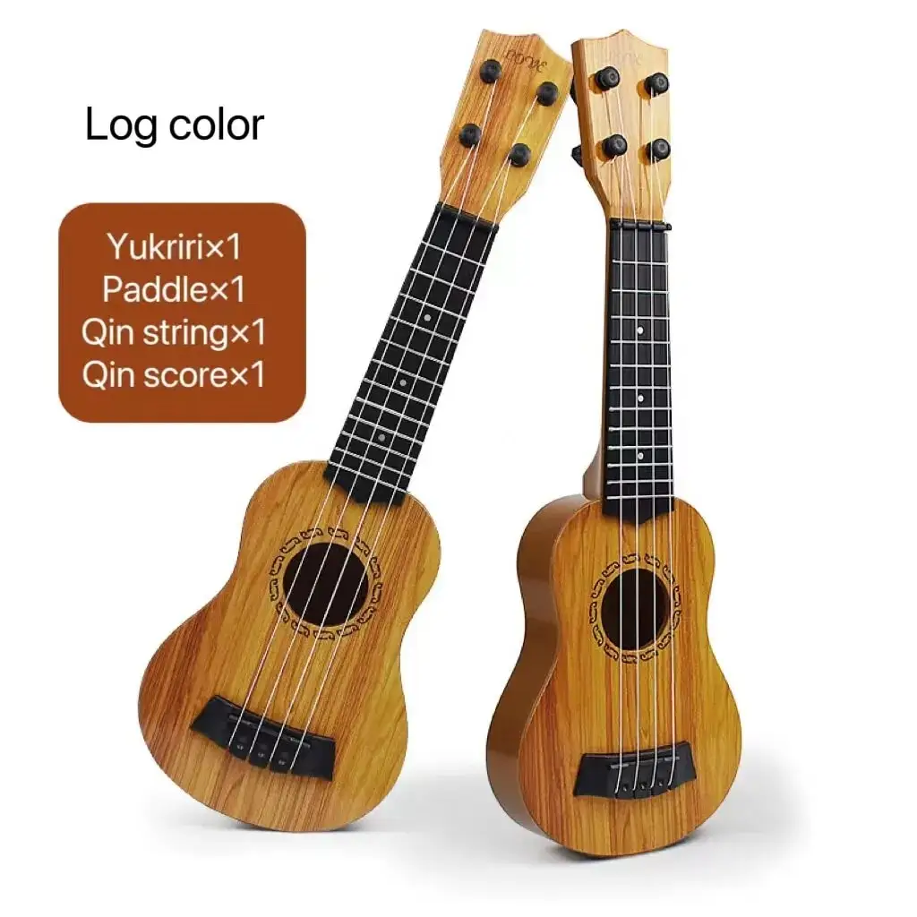 35 cm Kinder-Gitarrenspielzeug kann zum Spielen von einfachen Instrumenten mit Paddeln verwendet werden, die Yukrili-Musikspielzeug simulieren