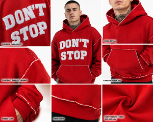 Men Oversized Street Wear Style Heavyweight Fleece Cotton Pullover Hoodie Chenille Embroidery Drop Shoulder Breathable Winter - Product Image 6
