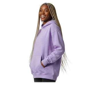 Women Winter Long Oversized Hoodie Warm Velour Plush Feel Relaxed Casual Fit Cozy Street Sweatshirt Front Logo Breathable - Product Image 5