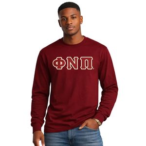 Maglietta a Maniche Lunghe con 3 Lettere Kappa Alpha Psi Old Skool Phi Nu Pi, Abbigliamento per Fraternità Greca, Design Vintage, Comfort e Stile - Product Image 1